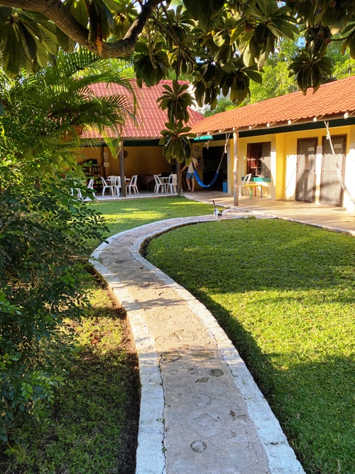 Amigos Hostel Cozumel hammocks and smoking area